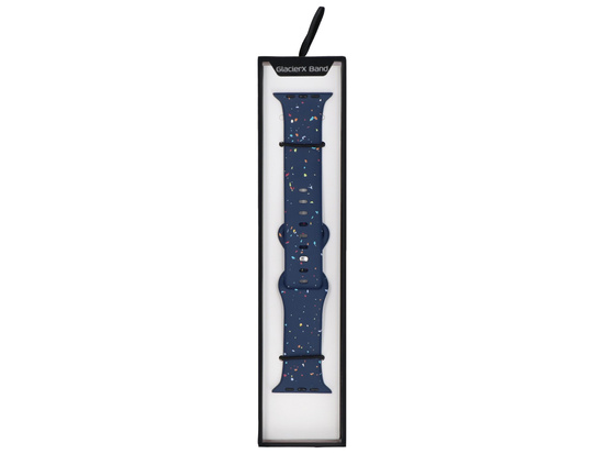 Pasek do smartwatcha GlacierX Silicone Pin&Loop Band Navy Sprinkle do Apple Watch 42/44/45/49mm Granatowy