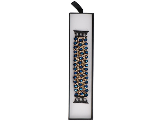 Bransoleta do smartwatcha GlacierX Sparkling Crystals Stretch Bracelet Imperial Blue do Apple Watch 38/40/41mm Niebieska