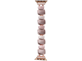 Neue Armbanduhr GlacierX Gleam Crystals Stretch Bracelet Rose Coffee für Apple Watch 38/40/41mm Kaffee-Rosa