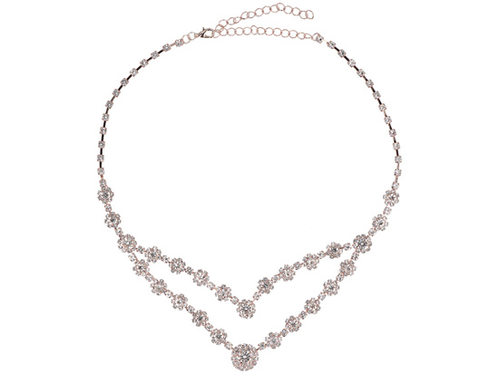 Komplet biżuterii Uroczy Różowy zestaw Naszyjnik + kolczyki