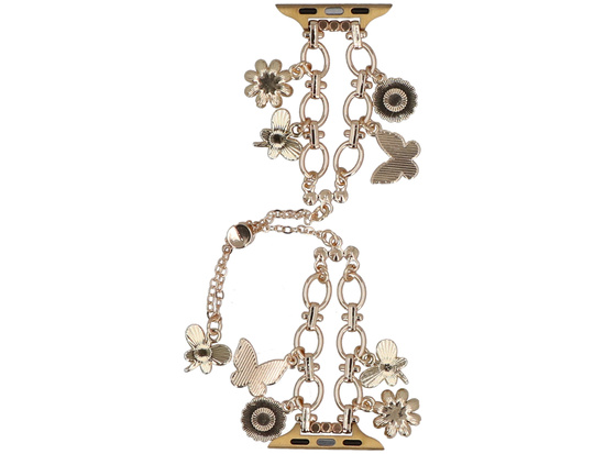 Bransoleta do smartwatcha GlacierX Slider Clasp Double Chain Princess Bracelet Gold do Apple Watch 38/40/41mm Złota