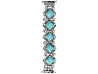 Bransoleta do smartwatcha GlacierX Vintage Stones Stretch Bracelet Marbled Turquoise do Apple Watch 38/40/41mm Miętowa
