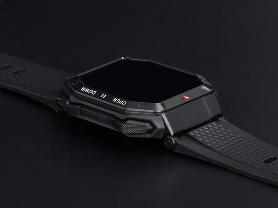 Neuer Smartwatch GlacierX Trail Black + Armband für Smartwatch GlacierX Grip Strap Nylon Schwarz 22mm