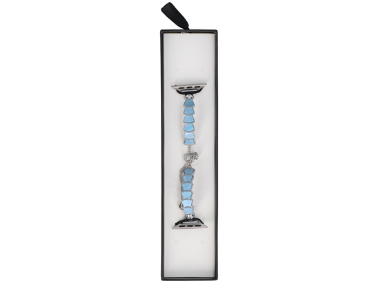 Bransoleta do smartwatcha GlacierX Slider Clasp Tidal Arc Bracelet Silver Sea do Apple Watch 38/40/41mm Srebrno-Niebieska