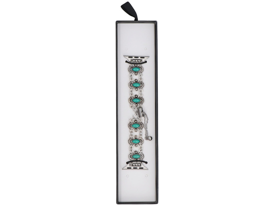 Bransoleta do smartwatcha GlacierX Slider Clasp Vintage Stones Bracelet Teal Green do Apple Watch 38/40/41mm Srebrno-zielona