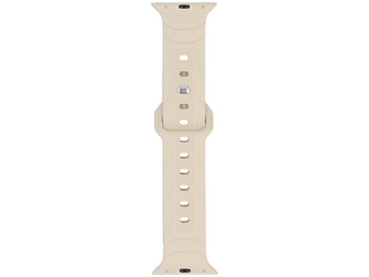 Pasek do smartwatcha GlacierX Silicone Wave Almond Cream do Apple Watch 38/40/41mm Kremowy Beż