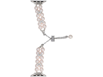 Bransoleta do smartwatcha GlacierX Slider Clasp Pearl Glow Bracelet Silk Rose do Apple Watch 38/40/41mm Różowa