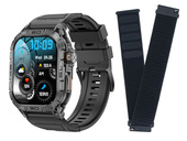 Zestaw Smartwatch GlacierX Lhotse Black GX-LC63 + Pasek GlacierX Grip Strap Nylon Black 22mm