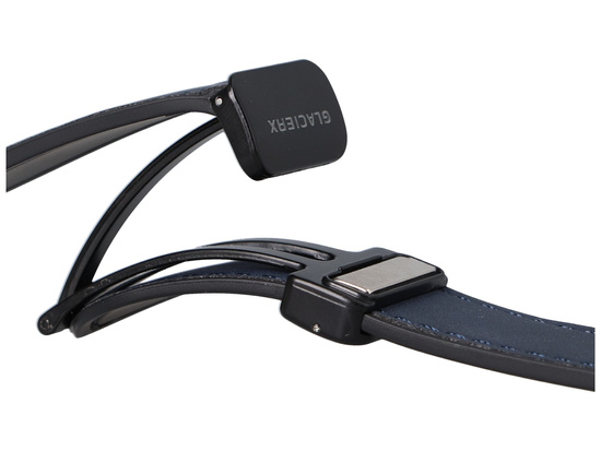 GlacierX Pasek Leather Magnetic Buckle Midnight Blue do Apple Watch 42/44/45/49mm Granatowy