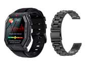 Neuer Smartwatch GlacierX Trail Black + Stahlarmband GX-TC55 BS