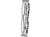 Bransoleta do smartwatcha GlacierX Multi Strand Beaded Bracelet Onyx Shine do Apple Watch 38/40/41mm Srebrno-czarna