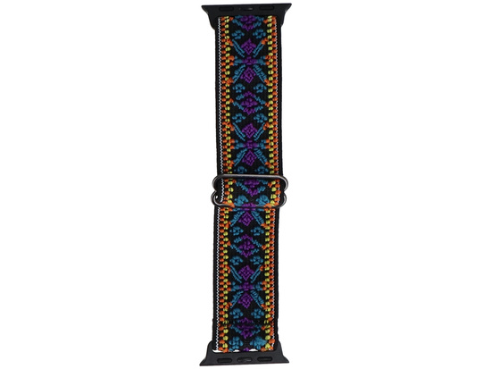 Pasek do smartwatcha GlacierX Nylon Nomad Threads Oriental Blooms do Apple Watch 38/40/41mm Fioletowo-Niebieski