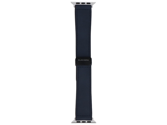 GlacierX Pasek Leather Magnetic Buckle Midnight Blue do Apple Watch 42/44/45/49mm Granatowy