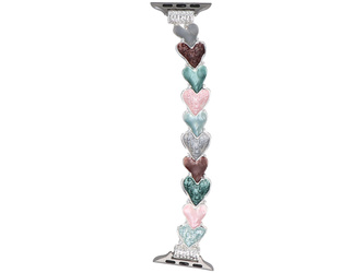 Bransoleta do smartwatcha GlacierX Gleam Heartplay Stretch Bracelet Mint Cocktail do Apple Watch 38/40/41mm Srebrno-zielona