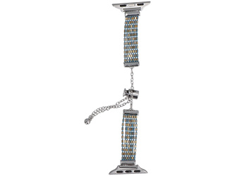 Bransoleta do smartwatcha GlacierX Slider Clasp Multi Row Bracelet Turquoise Blue do Apple Watch 38/40/41mm Złoto-turkusowa