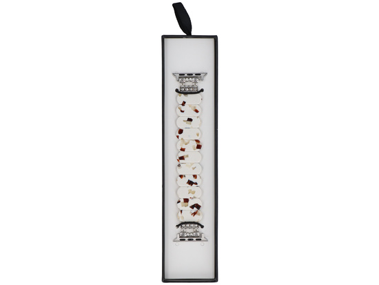 Bransoleta do smartwatcha GlacierX Resin Stretch Bracelet Speckled Cream do Apple Watch 38/40/41mm Kremowa