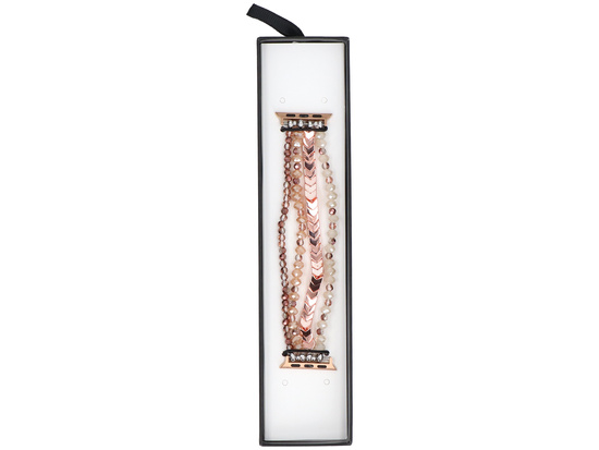 Bransoleta do smartwatcha GlacierX Multi Strand Beaded Bracelet Rose Gold do Apple Watch 38/40/41mm Srebrna Rose Gold