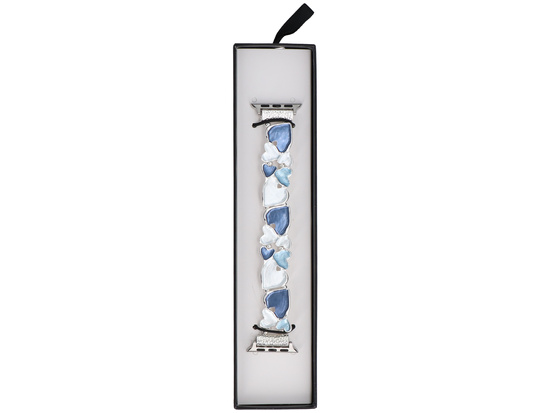 Neue Armband für die Smartwatch GlacierX Gleam Tender Stretch Bracelet Ice Blue für Apple Watch 38/40/41mm Silber-Blau