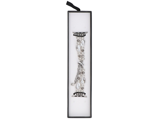 Neue Armbanduhr GlacierX Slider Clasp Double Chain Cosmic Bracelet Meteor Gleam für Apple Watch 38/40/41mm Silber Zirkonia