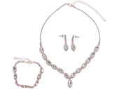 Komplet biżuterii Czarujący Różowy zestaw Naszyjnik + kolczyki + bransoletka