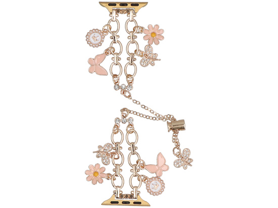 Bransoleta do smartwatcha GlacierX Slider Clasp Double Chain Princess Bracelet Rose do Apple Watch 38/40/41mm Rose Gold